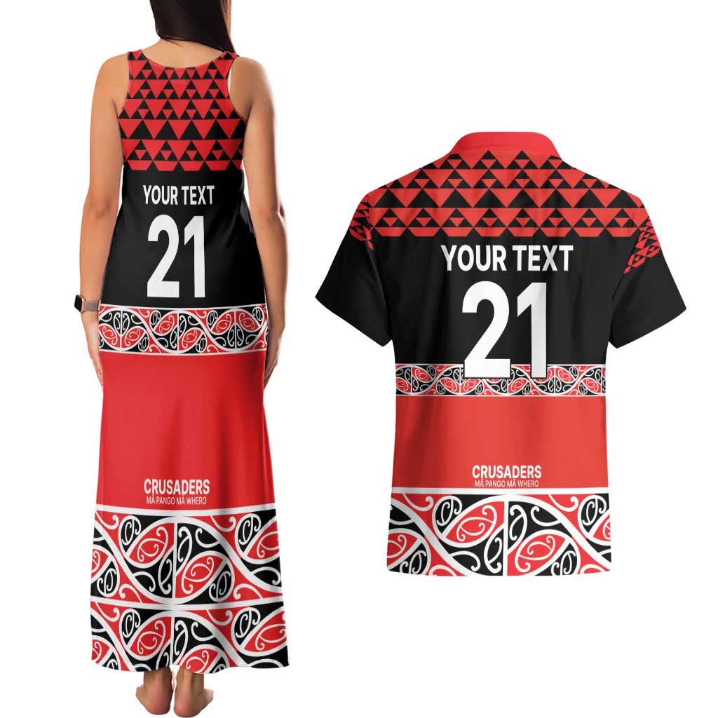 New Zealand Rugby Pacific Custom Couples Matching Tank Maxi Dress and Hawaiian Shirt Whatumoana Maori Kowhaiwhai Pattern LT9 - Polynesian Pride