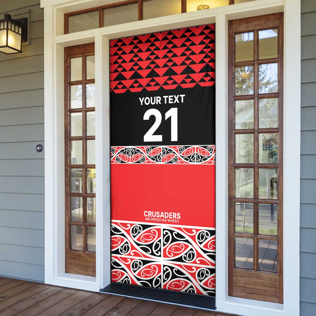 New Zealand Rugby Pacific Custom Door Cover Whatumoana Maori Kowhaiwhai Pattern - Polynesian Pride