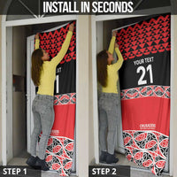 New Zealand Rugby Pacific Custom Door Cover Whatumoana Maori Kowhaiwhai Pattern - Polynesian Pride