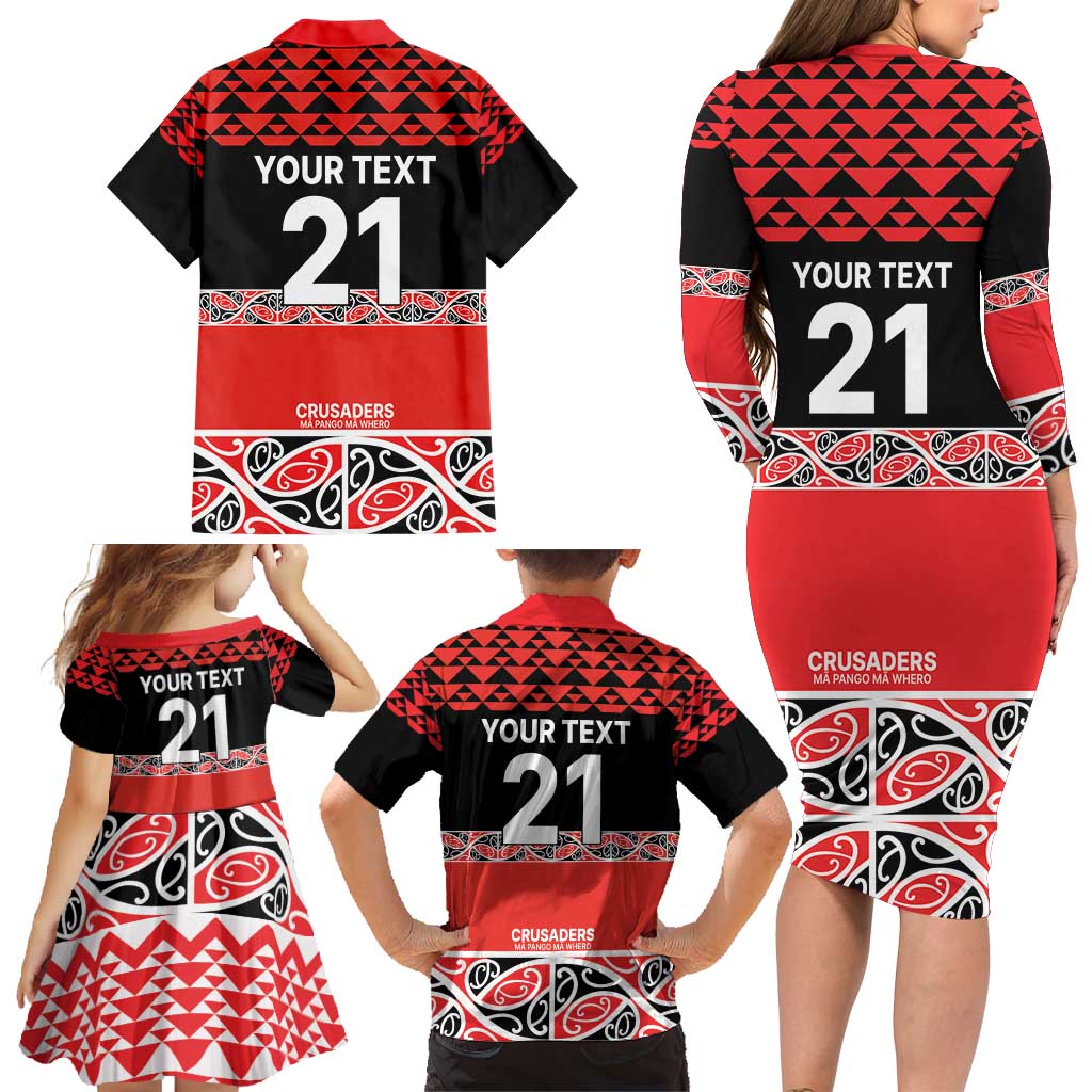 New Zealand Rugby Pacific Custom Family Matching Long Sleeve Bodycon Dress and Hawaiian Shirt Whatumoana Maori Kowhaiwhai Pattern LT9 - Polynesian Pride