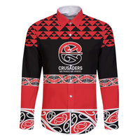 New Zealand Rugby Pacific Custom Family Matching Mermaid Dress and Hawaiian Shirt Whatumoana Maori Kowhaiwhai Pattern LT9 Dad's Shirt - Long Sleeve Blue - Polynesian Pride