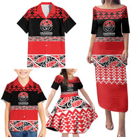 New Zealand Rugby Pacific Custom Family Matching Puletasi and Hawaiian Shirt Whatumoana Maori Kowhaiwhai Pattern LT9 - Polynesian Pride