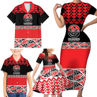New Zealand Rugby Pacific Custom Family Matching Short Sleeve Bodycon Dress and Hawaiian Shirt Whatumoana Maori Kowhaiwhai Pattern LT9 - Polynesian Pride