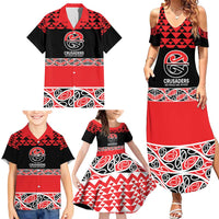 New Zealand Rugby Pacific Custom Family Matching Summer Maxi Dress and Hawaiian Shirt Whatumoana Maori Kowhaiwhai Pattern