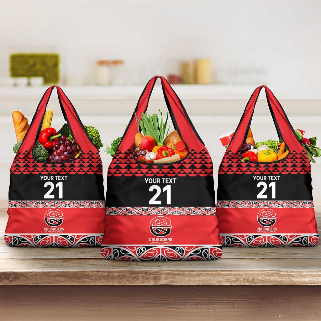 New Zealand Rugby Pacific Custom Grocery Bag Whatumoana Maori Kowhaiwhai Pattern