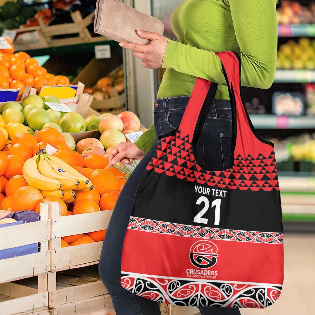 New Zealand Rugby Pacific Custom Grocery Bag Whatumoana Maori Kowhaiwhai Pattern