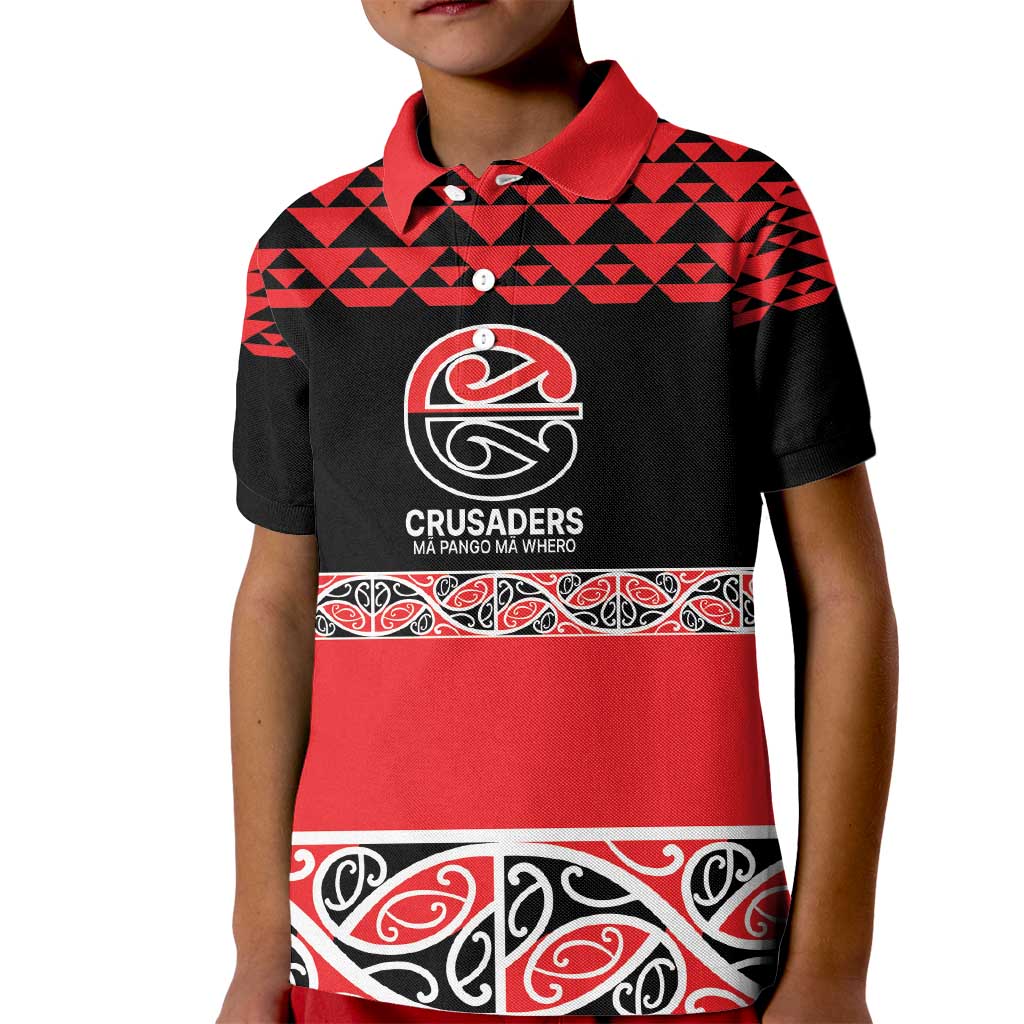 New Zealand Rugby Pacific Custom Kid Polo Shirt Whatumoana Maori Kowhaiwhai Pattern