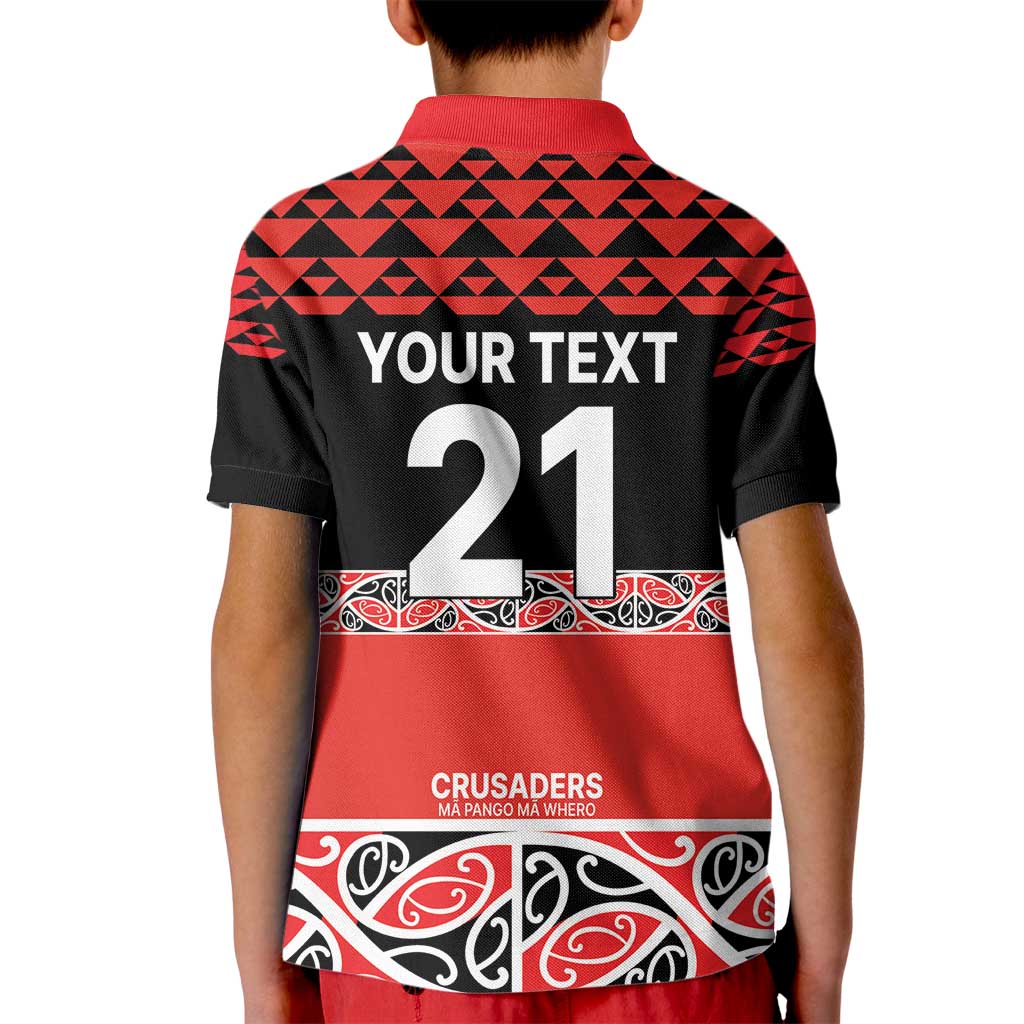 New Zealand Rugby Pacific Custom Kid Polo Shirt Whatumoana Maori Kowhaiwhai Pattern