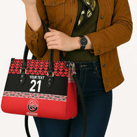 New Zealand Rugby Pacific Custom Leather Bag Whatumoana Maori Kowhaiwhai Pattern - Polynesian Pride