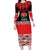 New Zealand Rugby Pacific Custom Long Sleeve Bodycon Dress Whatumoana Maori Kowhaiwhai Pattern