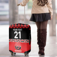 New Zealand Rugby Pacific Custom Luggage Cover Whatumoana Maori Kowhaiwhai Pattern