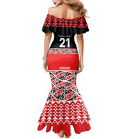 New Zealand Rugby Pacific Custom Mermaid Dress Whatumoana Maori Kowhaiwhai Pattern