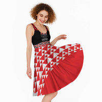 New Zealand Rugby Pacific Custom Midi Dress Whatumoana Maori Kowhaiwhai Pattern - Polynesian Pride