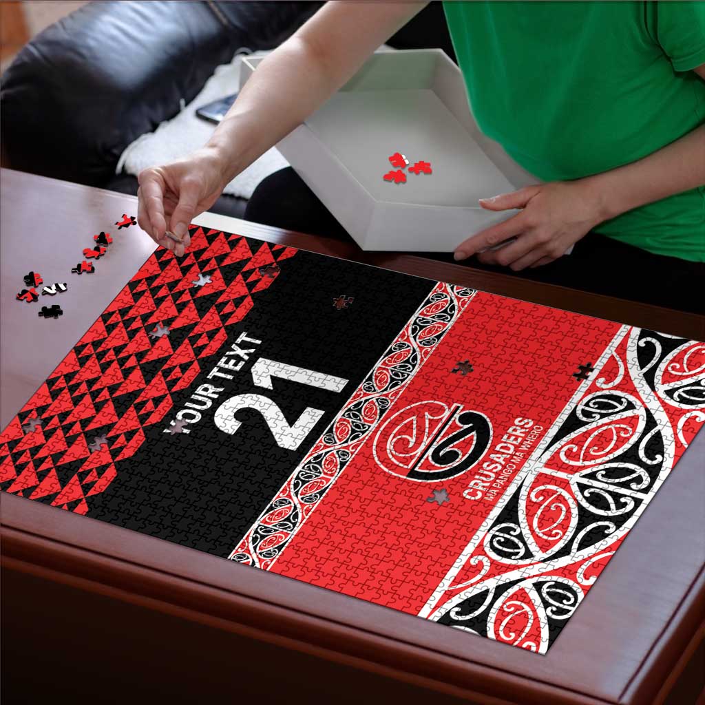 New Zealand Rugby Pacific Custom Puzzle Whatumoana Maori Kowhaiwhai Pattern - Polynesian Pride