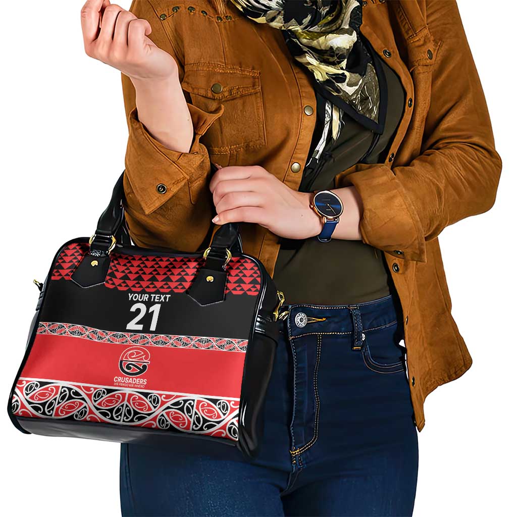 New Zealand Rugby Pacific Custom Shoulder Handbag Whatumoana Maori Kowhaiwhai Pattern