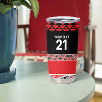 New Zealand Rugby Pacific Custom Tumbler Cup Whatumoana Maori Kowhaiwhai Pattern
