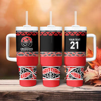 New Zealand Rugby Pacific Custom Tumbler With Handle Whatumoana Maori Kowhaiwhai Pattern