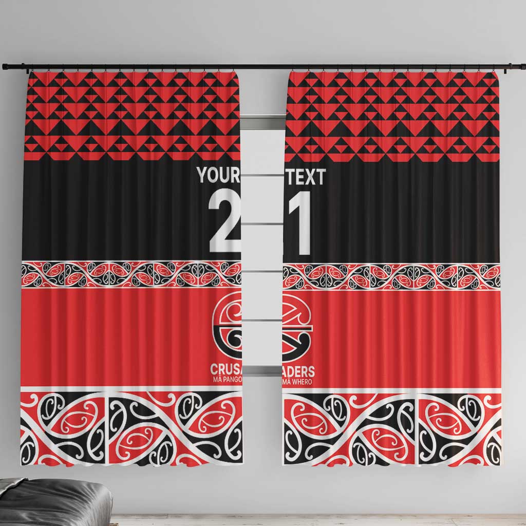 New Zealand Rugby Pacific Custom Window Curtain Whatumoana Maori Kowhaiwhai Pattern