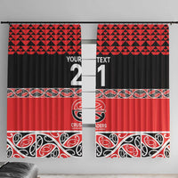 New Zealand Rugby Pacific Custom Window Curtain Whatumoana Maori Kowhaiwhai Pattern