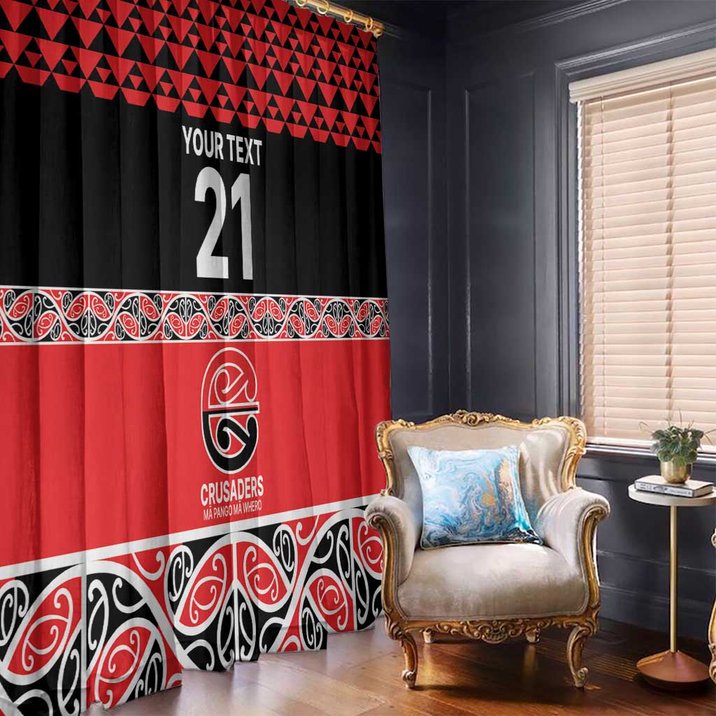 New Zealand Rugby Pacific Custom Window Curtain Whatumoana Maori Kowhaiwhai Pattern