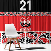 New Zealand Rugby Pacific Custom Window Curtain Whatumoana Maori Kowhaiwhai Pattern