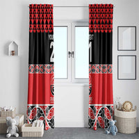 New Zealand Rugby Pacific Custom Window Curtain Whatumoana Maori Kowhaiwhai Pattern