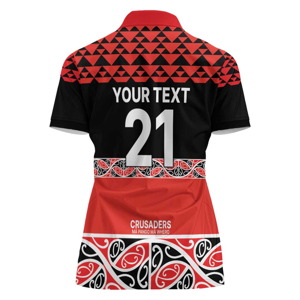 New Zealand Rugby Pacific Custom Women Polo Shirt Whatumoana Maori Kowhaiwhai Pattern