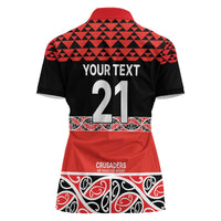 New Zealand Rugby Pacific Custom Women Polo Shirt Whatumoana Maori Kowhaiwhai Pattern