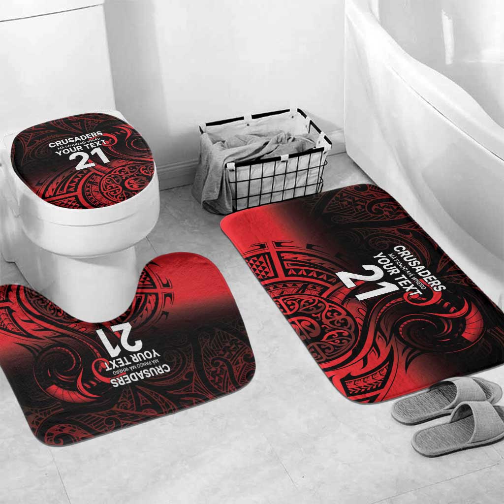 New Zealand Rugby Pacific Custom Bathroom Set Whatumoana Maori Tribal Tattoo - Polynesian Pride