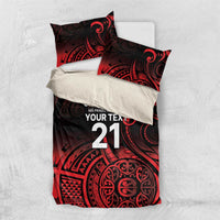 New Zealand Rugby Pacific Custom Bedding Set Whatumoana Maori Tribal Tattoo