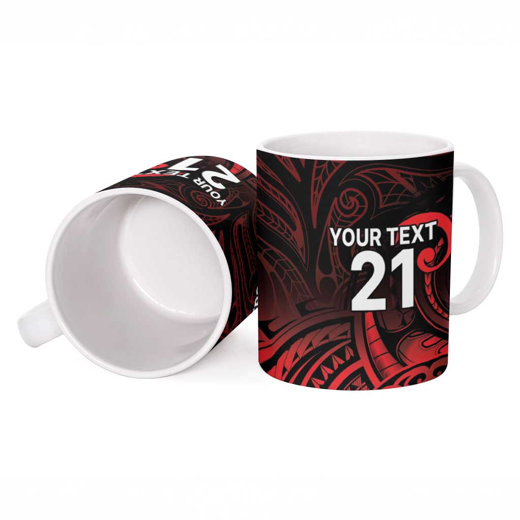 New Zealand Rugby Pacific Custom Ceramic Mug Whatumoana Maori Tribal Tattoo - Polynesian Pride