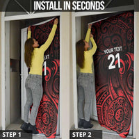 New Zealand Rugby Pacific Custom Door Cover Whatumoana Maori Tribal Tattoo - Polynesian Pride