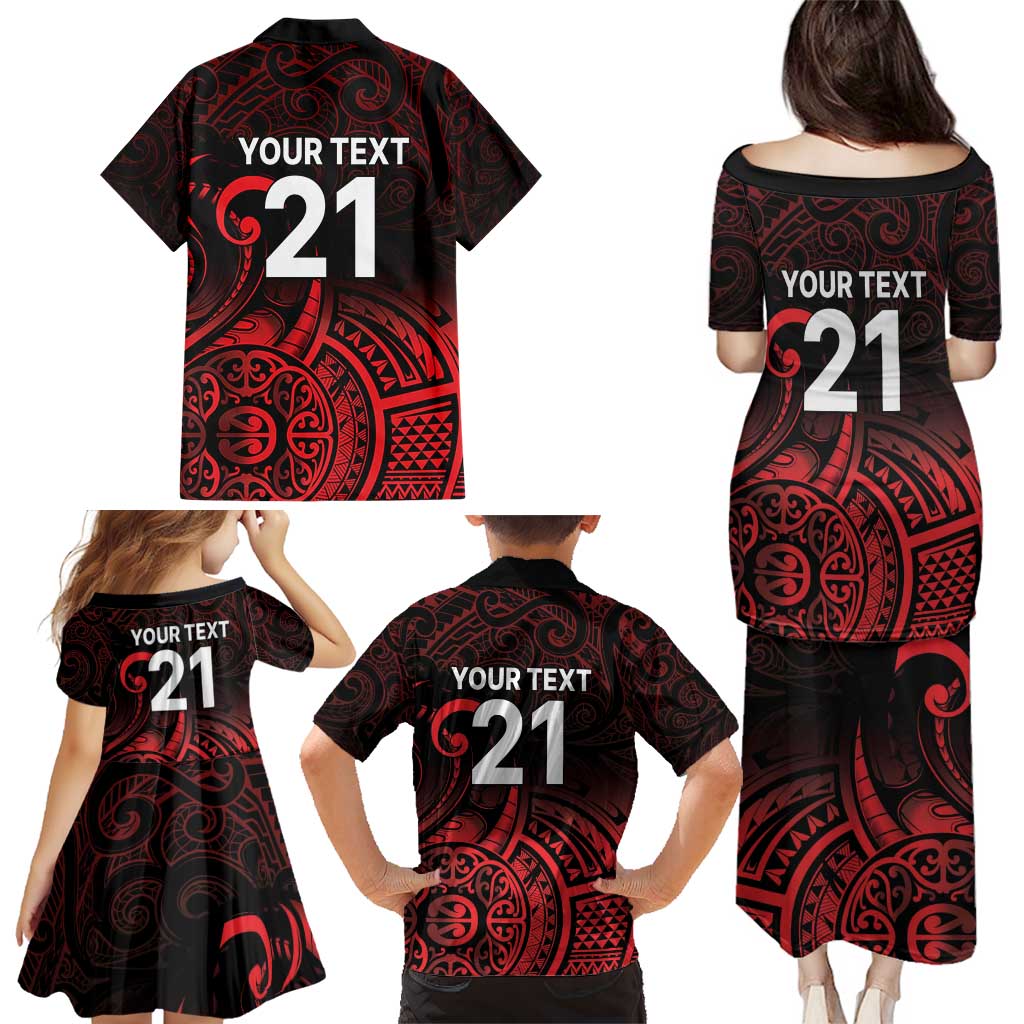 New Zealand Rugby Pacific Custom Family Matching Puletasi and Hawaiian Shirt Whatumoana Maori Tribal Tattoo LT9 - Polynesian Pride