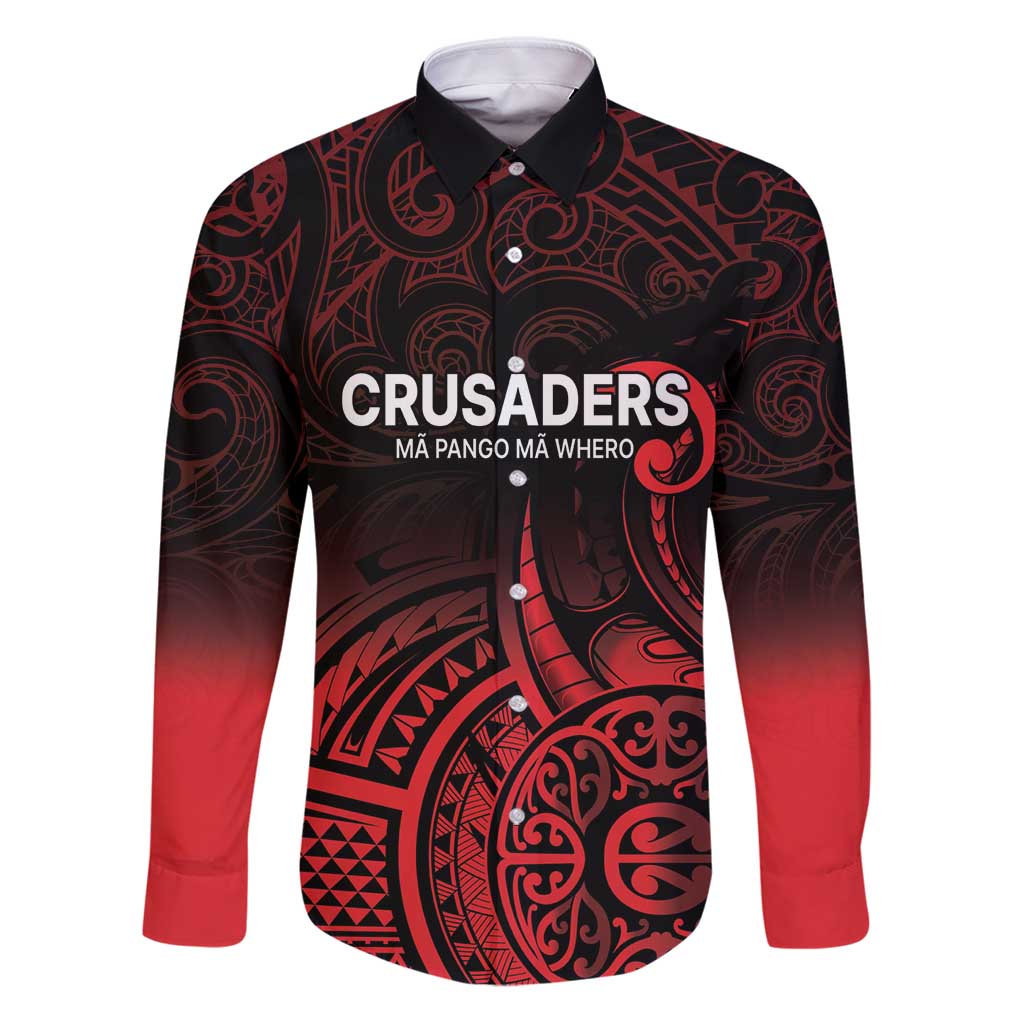 New Zealand Rugby Pacific Custom Family Matching Puletasi and Hawaiian Shirt Whatumoana Maori Tribal Tattoo LT9 Dad's Shirt - Long Sleeve Gold - Polynesian Pride