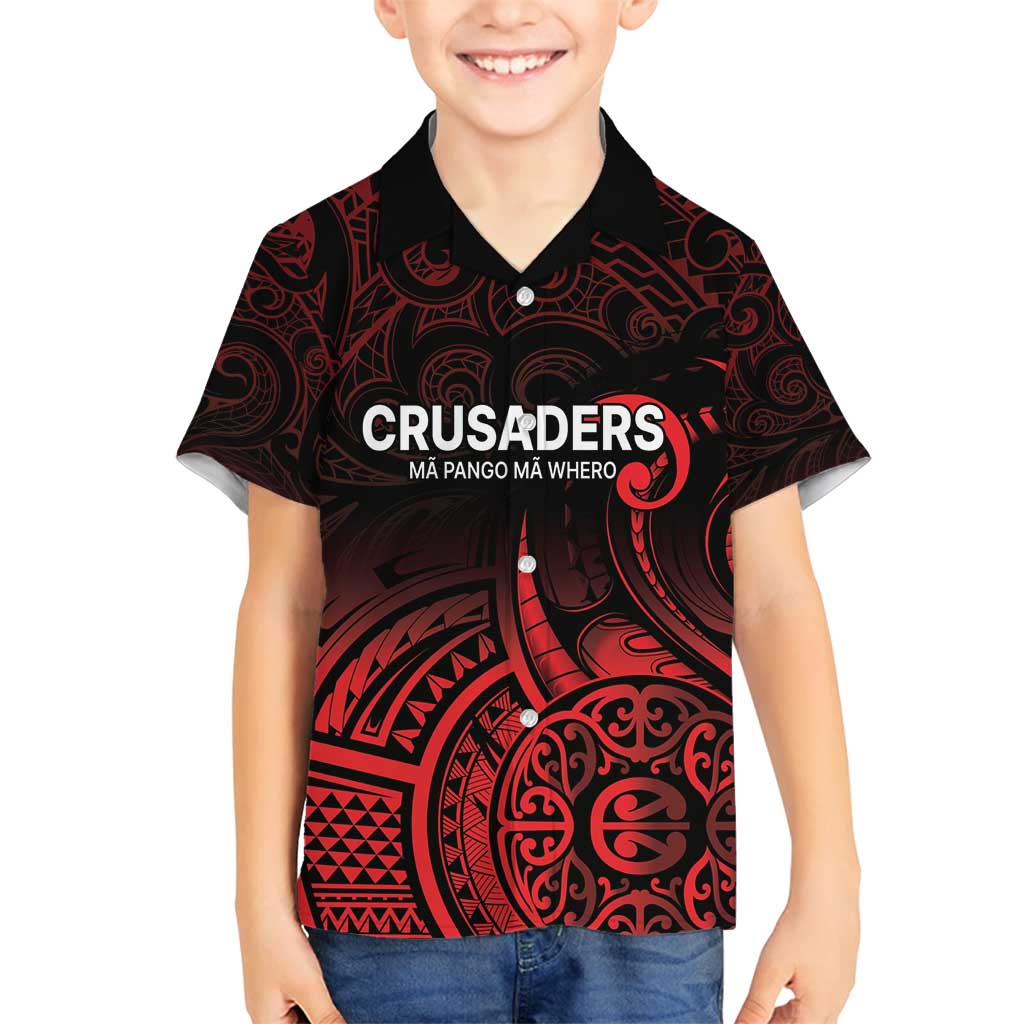 New Zealand Rugby Pacific Custom Family Matching Puletasi and Hawaiian Shirt Whatumoana Maori Tribal Tattoo LT9 Son's Shirt Gold - Polynesian Pride