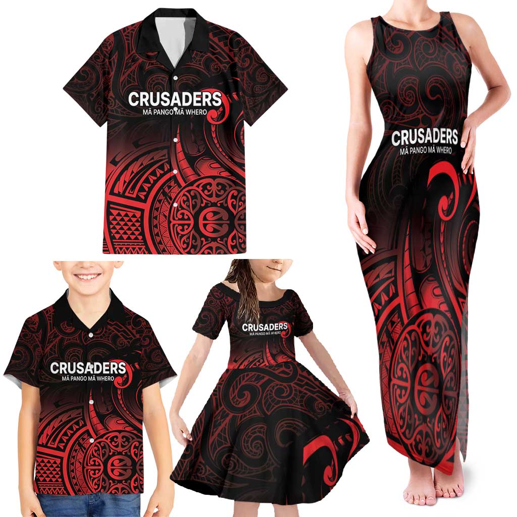New Zealand Rugby Pacific Custom Family Matching Tank Maxi Dress and Hawaiian Shirt Whatumoana Maori Tribal Tattoo