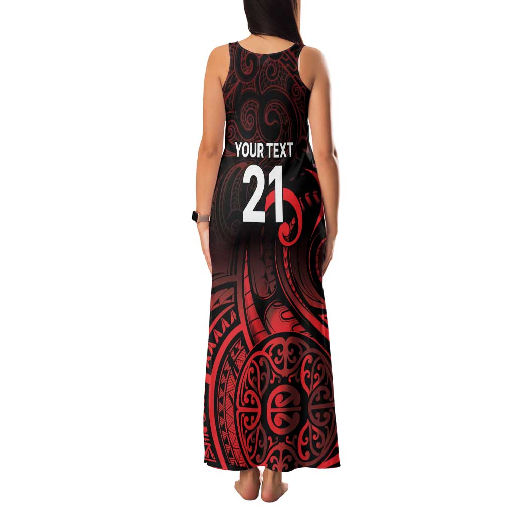 New Zealand Rugby Pacific Custom Family Matching Tank Maxi Dress and Hawaiian Shirt Whatumoana Maori Tribal Tattoo
