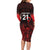 New Zealand Rugby Pacific Custom Long Sleeve Bodycon Dress Whatumoana Maori Tribal Tattoo