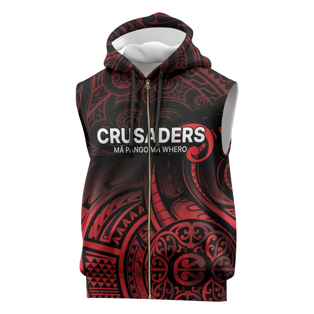 New Zealand Rugby Pacific Custom Sleeveless Zip Hoodie Whatumoana Maori Tribal Tattoo - Polynesian Pride