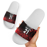 New Zealand Rugby Pacific Custom Slide Sandals Whatumoana Maori Tribal Tattoo - Polynesian Pride