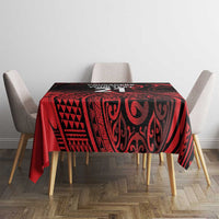 New Zealand Rugby Pacific Custom Tablecloth Whatumoana Maori Tribal Tattoo