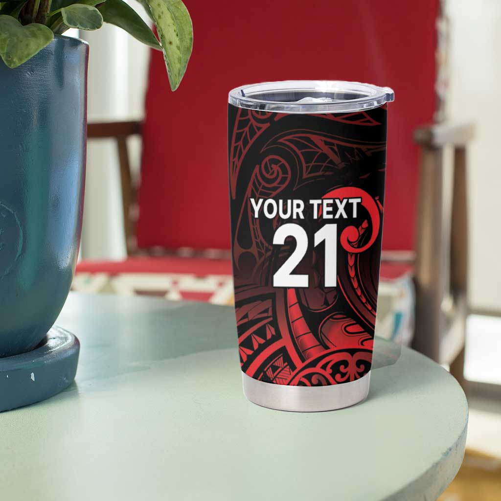 New Zealand Rugby Pacific Custom Tumbler Cup Whatumoana Maori Tribal Tattoo