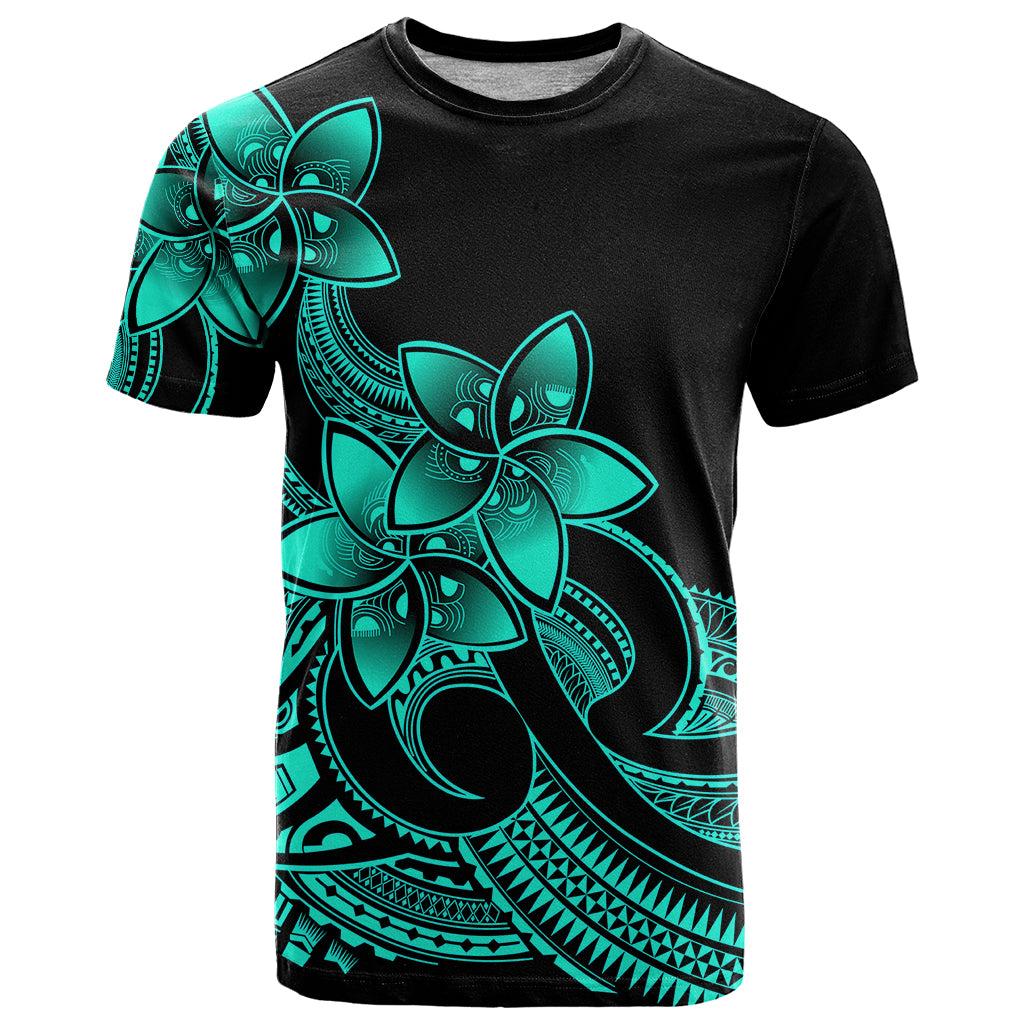 Polynesian Pride Plumeria Flowers T Shirt Polynesian Tribal Aqua Vibe LT9 Aqua - Polynesian Pride