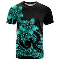 Polynesian Pride Plumeria Flowers T Shirt Polynesian Tribal Aqua Vibe LT9 Aqua - Polynesian Pride