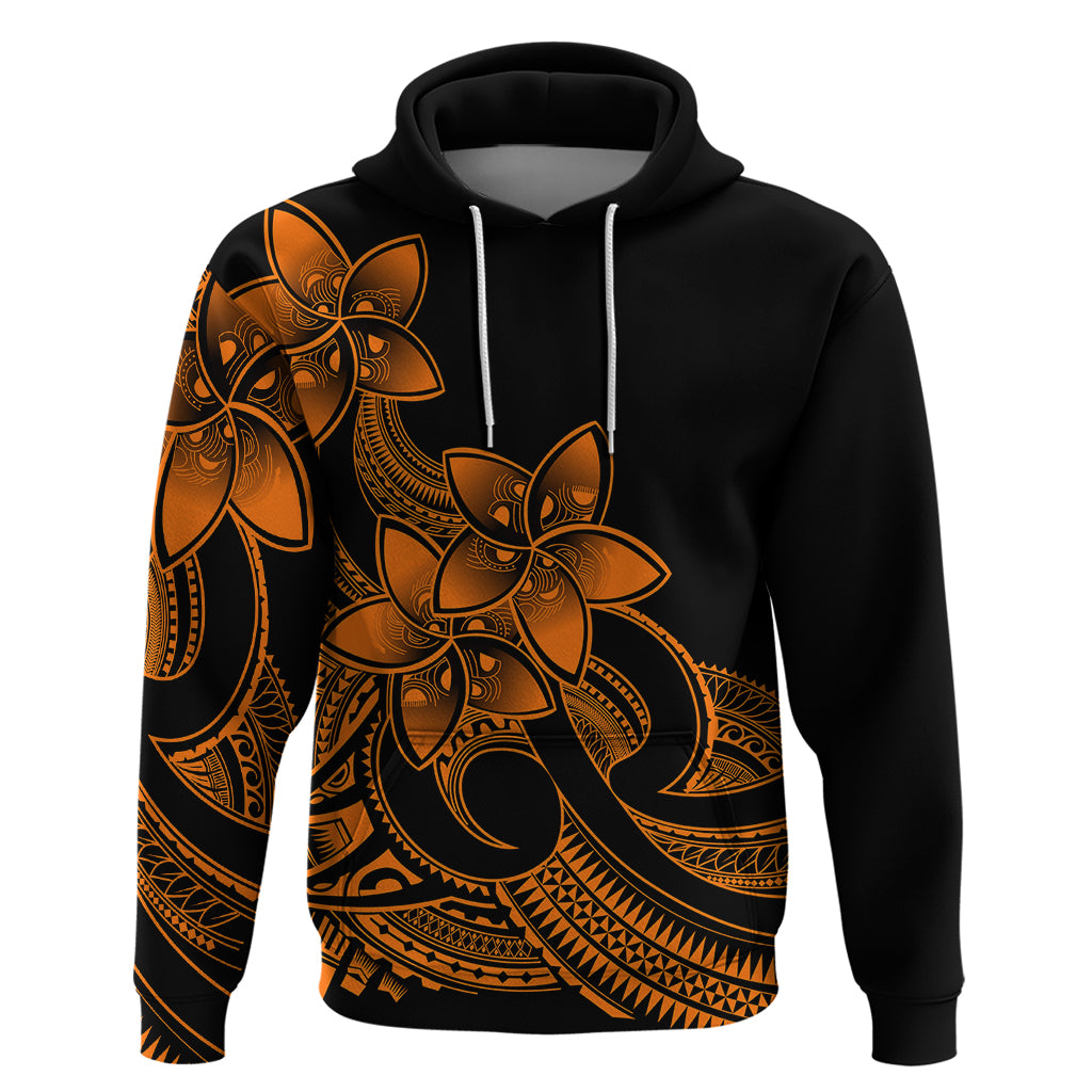 Polynesian Pride Plumeria Flowers Hoodie Polynesian Tribal Gold Vibe LT9 Gold - Polynesian Pride