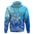 Polynesian Pride Plumeria Flowers Hoodie Polynesian Tribal Gradient Blue LT9 Blue - Polynesian Pride