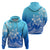 Polynesian Pride Plumeria Flowers Hoodie Polynesian Tribal Gradient Blue LT9 - Polynesian Pride