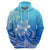 Polynesian Pride Plumeria Flowers Hoodie Polynesian Tribal Gradient Blue LT9 - Polynesian Pride