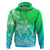 Polynesian Pride Plumeria Flowers Hoodie Polynesian Tribal Gradient Green LT9 Green - Polynesian Pride