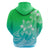 Polynesian Pride Plumeria Flowers Hoodie Polynesian Tribal Gradient Green LT9 - Polynesian Pride